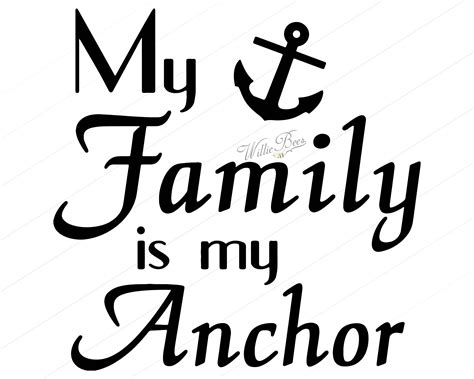 Download Free My Family Is My Anchor SVG Silhouette